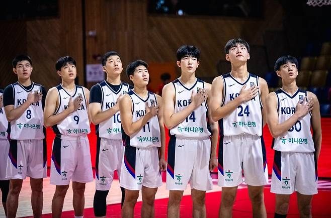 한국 U16 농구대표팀.(FIBA 홈페이지 캡처)