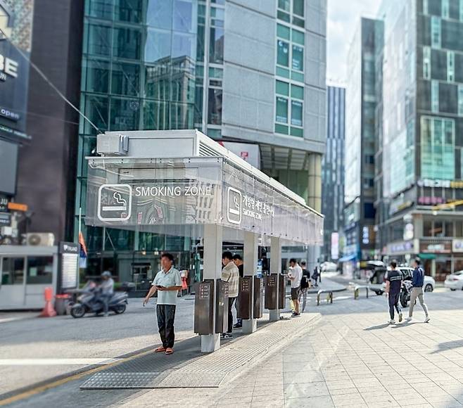 개방형 제연 흡연시설. 서초구 제공