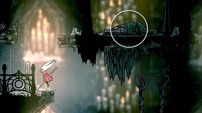 - 발판을 딛고 올라가면 잠들어 있는 벌레가 보인다