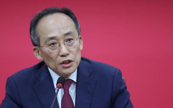 추경호 국민의힘 전 원내대표가 4일 오후 서울 여의도 국회에서 열린 계엄당시 상황 관련 기자간담회에서 발언하고 있다. 2025.09.04. /사진=뉴시스