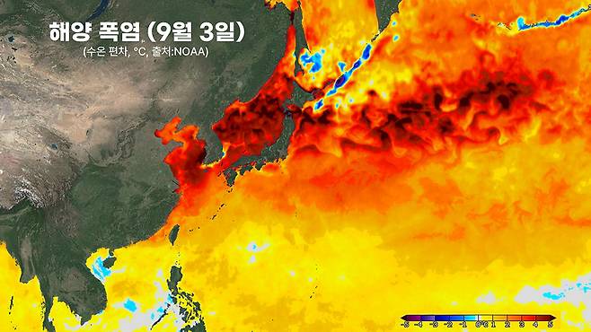 <그림 4> 기록적 해양 폭염