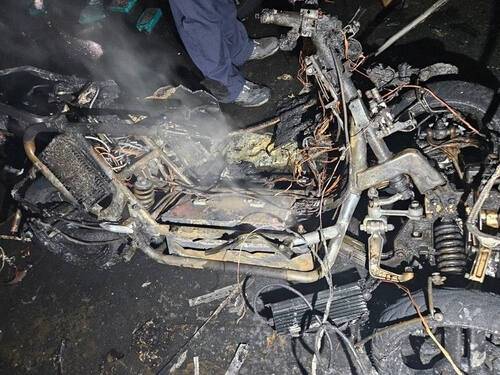 의정부 민락동 오토바이 매장 화재 현장. 의정부소방서 제공