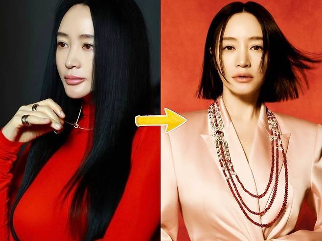 김혜수가 단발 변신 이후 반년째 같은 헤어스타일을 고수하며 또 다른 분위기를 보여주고 있다. 사진=천정환 기자 / SNS