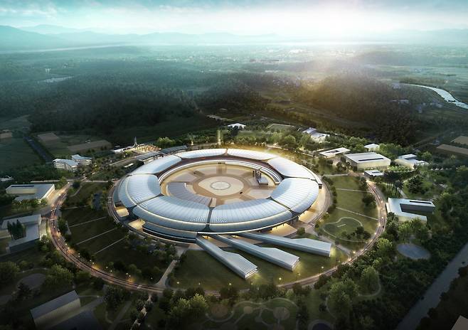 충북 오창 다목적방사광가속기 조감도(한국기초과학지원연구원 제공)