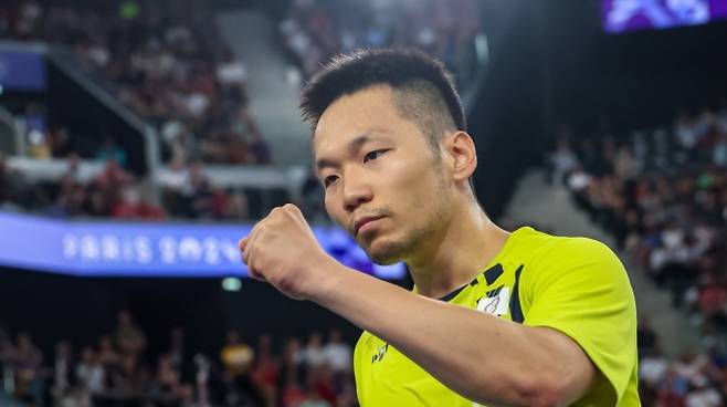 2024 파리올림픽 배드민턴 남자 복식 결승에서 대만의 리양이 주먹을 불끈 쥐어 보이고 있다. 자료 : 세계배드민턴연맹(BWF)