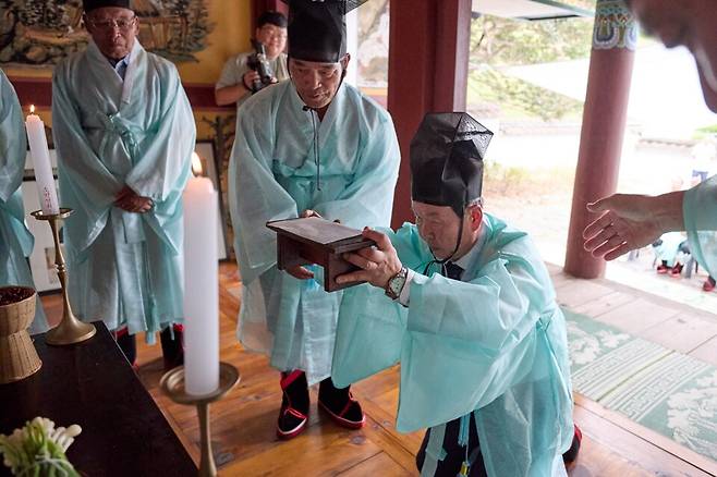 지난 9월8일 아산시 염치읍 만전당 사당에서 홍사신 선생의 484주년 탄신제가 열렸다. ⓒ아산시 제공