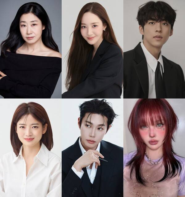 tvN '퍼펙트 글로우'에 출연하는 라미란(사진 맨 왼쪽 위부터 시계방향으로), 박민영, 주종혁, 포니, 레오제이, 차홍./사진=각 소속사