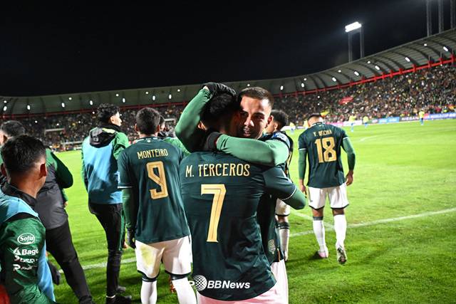 볼리비아의 골 세리머니. /AFPBBNews=뉴스1