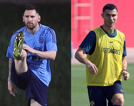 메시(왼쪽)와 호날두. 사진=연합뉴스