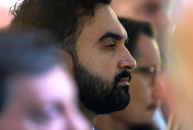 조란 맘다니 뉴욕주 하원의원이 11일 미국 뉴욕에서 열린 9/11 추모 행사에 참석했다./UPI 연합뉴스