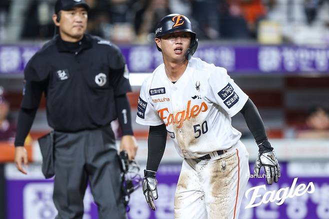 결승득점을 올린 한화 이원석. 한화 이글스 제공