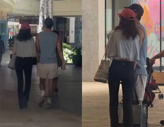 지난달 하와이에서 포착된 두 사람. 온라인 SNS 캡처