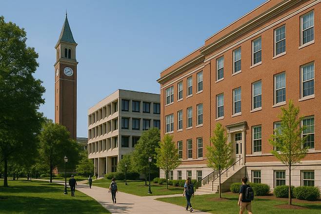 대학 캠퍼스 건물에서 성폭행 당하다 추락사한 여학생 사건과 관련해 법원이 학교 측에 배상 책임이 없다고 판단했다. 사진은 기사 내용과 무관. /사진=챗GPT 생성 이미지