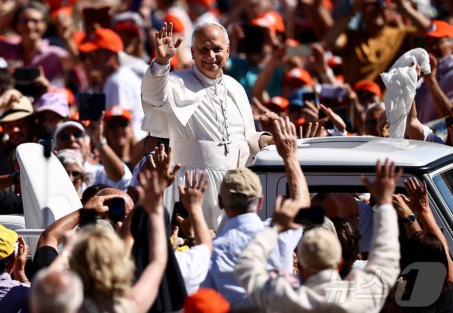 교황 레오 14세의 주간 일반 알현 모습. 2025.09.20 ⓒ 로이터=뉴스1 ⓒ News1 이지예 객원기자