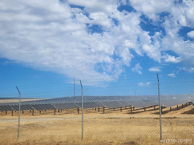 미국 캘리포니아 뉴먼 지역에 태양광 패널이 설치돼 있다 /사진=김지현