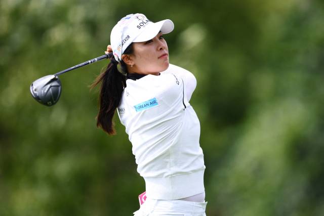 티샷을 하고 있는 윤이나. 사진 제공=AFP연합뉴스