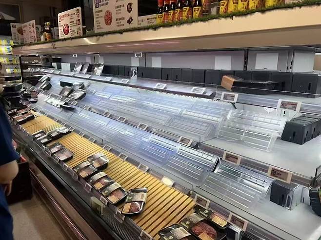 중국 광둥성 마트 풍경(더우인)