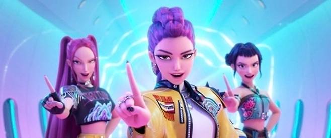 ‘케데헌’ 속 걸그룹 헌트릭스. 사진ㅣ넷플릭스