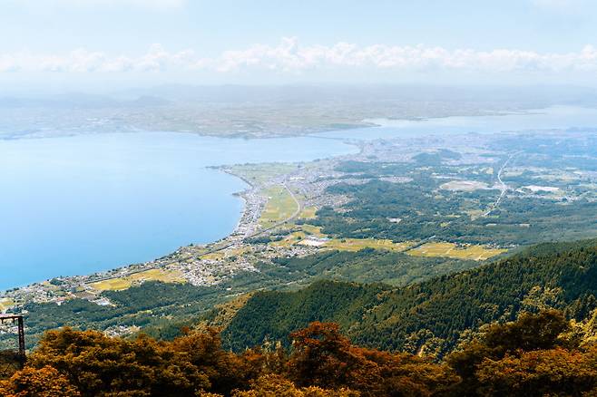 비와호 테라스 전망대에서 바라본 시가 풍경