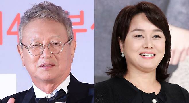 개그맨 전유성(사진 왼쪽)과 개그우먼 이경실. 뉴스1