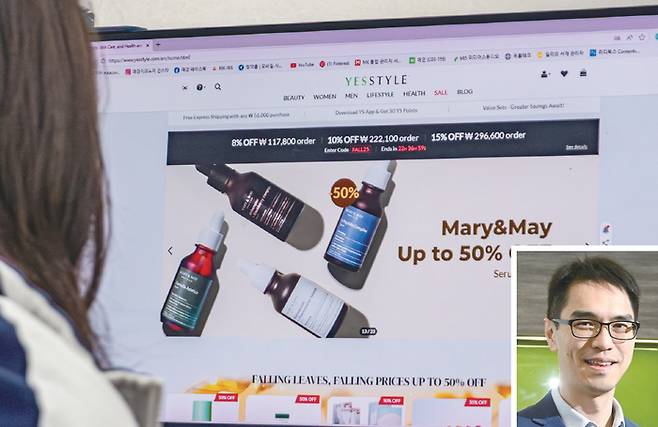 예스아시아홀딩스는 온라인 B2C 플랫폼 ‘예스스타일’을 통해 직접 소비자의 니즈를 파악하고 있다. 박스 사진은 조슈아 대표. (예스아시아 제공)