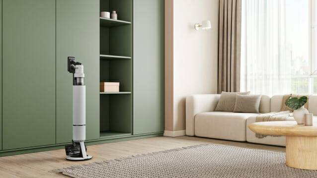 미국과 유럽 소비자연맹지에서 1위를 휩쓸며 큰 호평을 받고있는 삼성전자 무선 스틱 청소기 '비스포크 AI 제트 400W' 제품(사진=장경윤 기자)