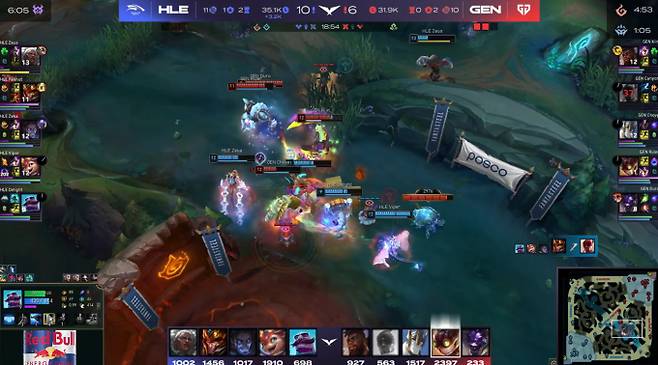 2025 LCK 결승전, 롤 대회, 한화생명 vs 젠지 3세트 ©LCK