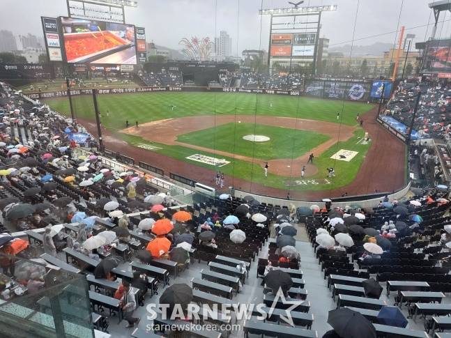 28일 대전 한화-LG전이 우천 취소된 대전 한화생명 볼파크 전경. /사진=김동윤 기자