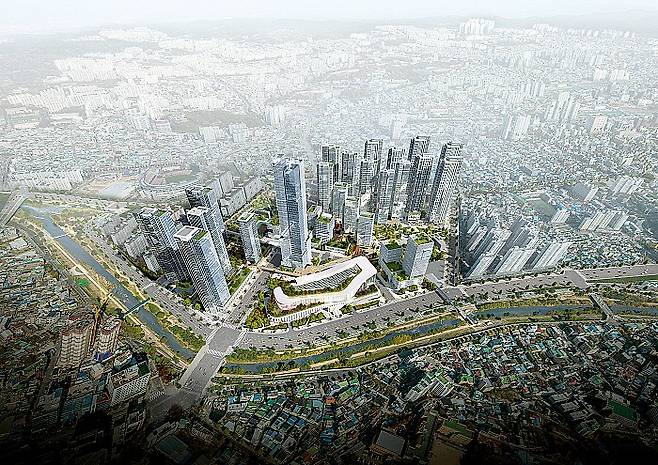 광주 옛 전방·일신방직 개발 조감도. 광주시청 제공