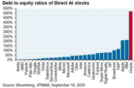 AI 기업의 부채비율. 자료=JP모건자산운용