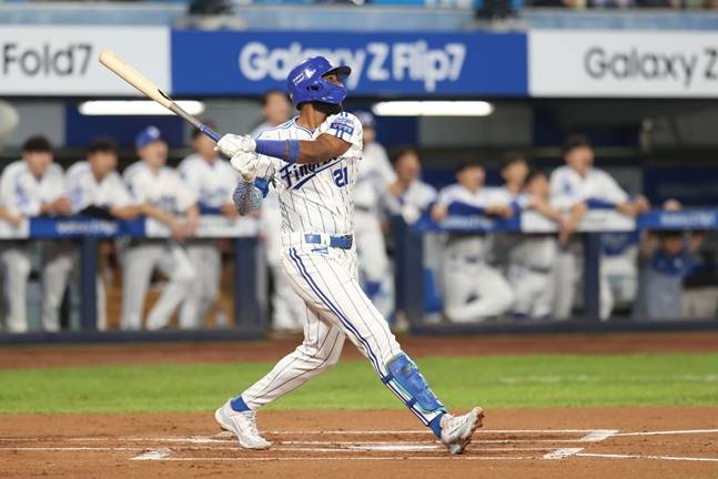 9월 30일 디아즈가 1회말 3점 홈런을 때려내는 모습. /사진=삼성 라이온즈