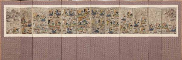 통영시립박물관에서 전시된 수군조련도.