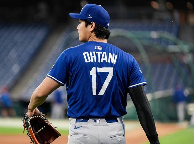 4일 훈련하고 있는 오타니. /사진=LA 다저스 공식 SNS