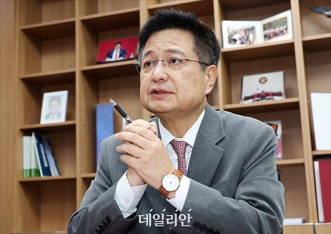 김장겸 국민의힘 의원이 데일리안과 인터뷰를 하고 있다. ⓒ데일리안 홍금표 기자