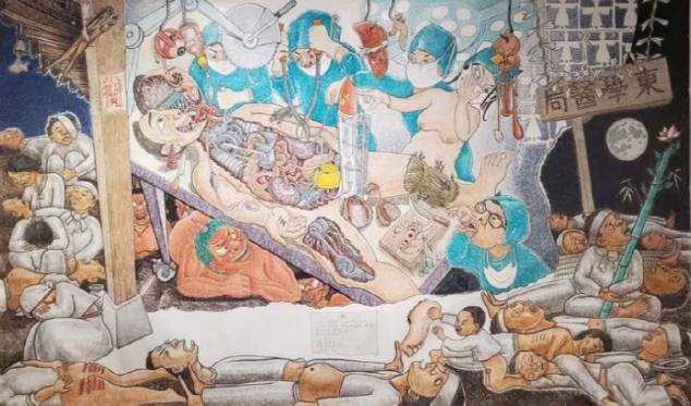 윤석열 전 정부의 의료대란을 비판한 것으로 추정되는 동학의국. 대경미술연구원 제공