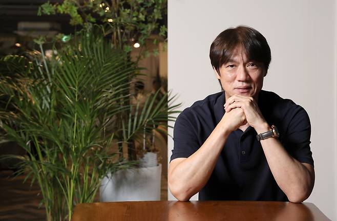 내년 북중미 월드컵을 준비 중인 홍명보 축구대표팀 감독. 강정현 기자