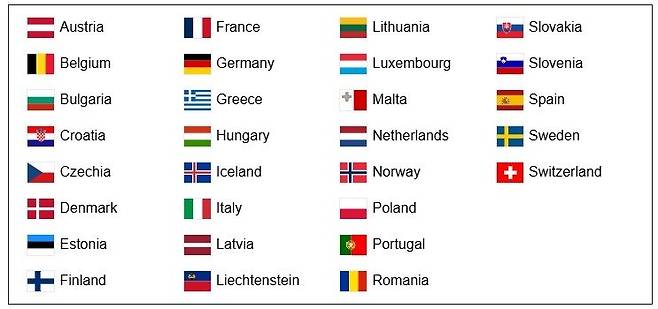 12일부터 도입되는 국가 목록. 출처 주벨기에 대사관