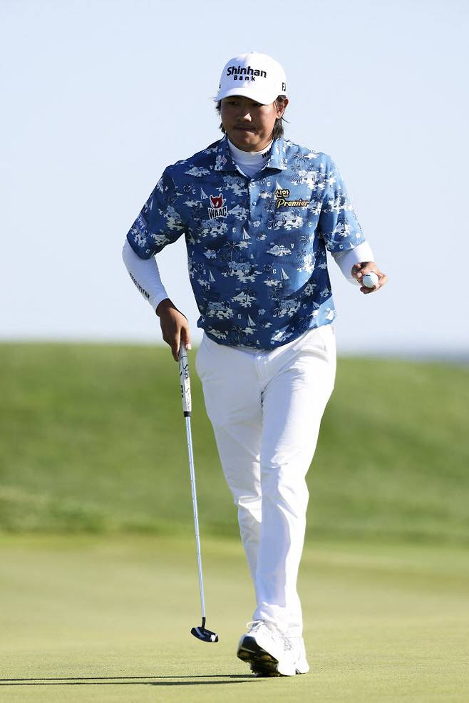 김성현이 13일(한국시간) 미국 인디애나주의 프렌치 릭 리조트에서 열린 PGA 콘페리투어 최종전 투어 챔피언십 최종 4라운드에서 플레이하고 있다.(사진=AFPBBNews)