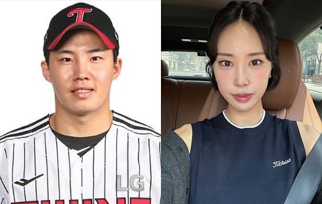 임찬규, 손새은. 사진|LG 트윈스 공식 홈페이지, 손새은 SNS