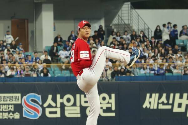 김광현이 대구에서 삼성 상대 준PO 4차전에 선발 등판해 5이닝 1실점을 기록했다. (사진=SSG)