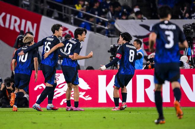 일본 축구 대표팀이 14일 브라질과 평가전에서 3-2로 이겼다. 사진=AFPBB NEWS