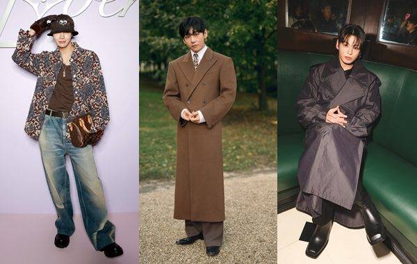 (왼쪽부터) 제이홉, 뷔, 정국 / 사진=루이비통, 셀린느, 캘빈클라인