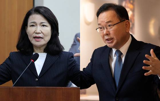 이진숙 전 방송통신위원장(왼쪽), 김부겸 전 국무총리. 임현동 기자