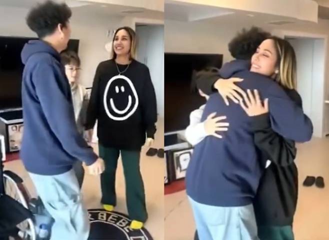 AI 기술로 구현된 영상 속 강원래가 두 발로 서 있는 장면. 김송 인스타그램 캡처