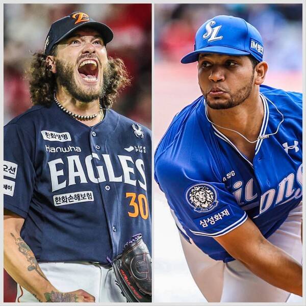 폰세와 가라비토(사진=한화, 삼성)