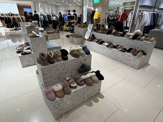 21일 대전의 한 백화점에 겨울 대표 상품으로 꼽히는 어그부츠가 진열돼 있다. 이다온 기자