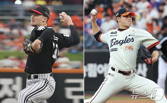 한국시리즈 1차전 선발투수 톨허스트(LG)와 문동주(한화). / 뉴스1 DB ⓒ News1