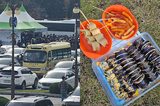 지난 25일 경북 김천 ‘김밥축제’에 방문한 방문객들이 올린 후기 사진. 사회관계망서비스(SNS) 캡처