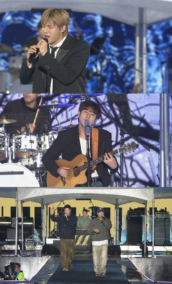 '2025 MBC 대학가요제-청춘을 켜다' 축하공연을 꾸민 우즈, 이무진, 다이나믹 듀오(위부터).
