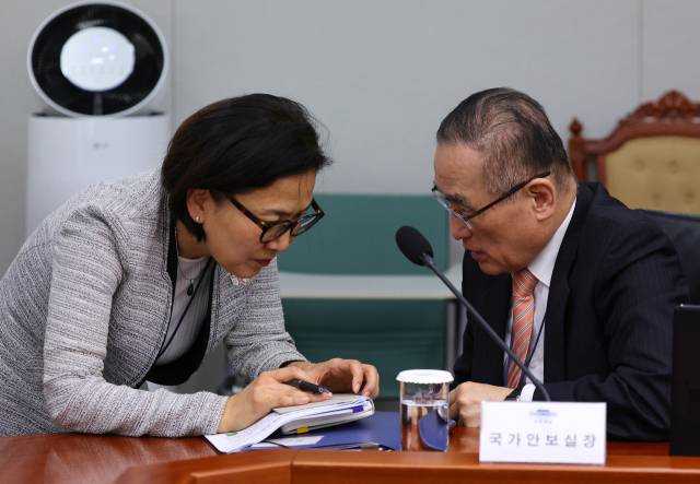 ▲위성락 국가안보실장(오른쪽)과 오현주 국가안보실 제3차장. ⓒ연합뉴스